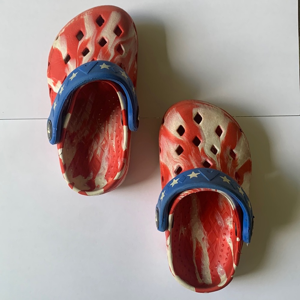 Air Walk Rubber Clogs Toddler Sz 6 1/2–7 Red White & Blue 4th of July Patriotic - Picture 3 of 9
